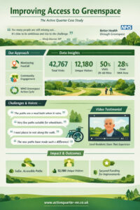 Improving Access to Greenspace - Active Quarter Case Study Infographic.