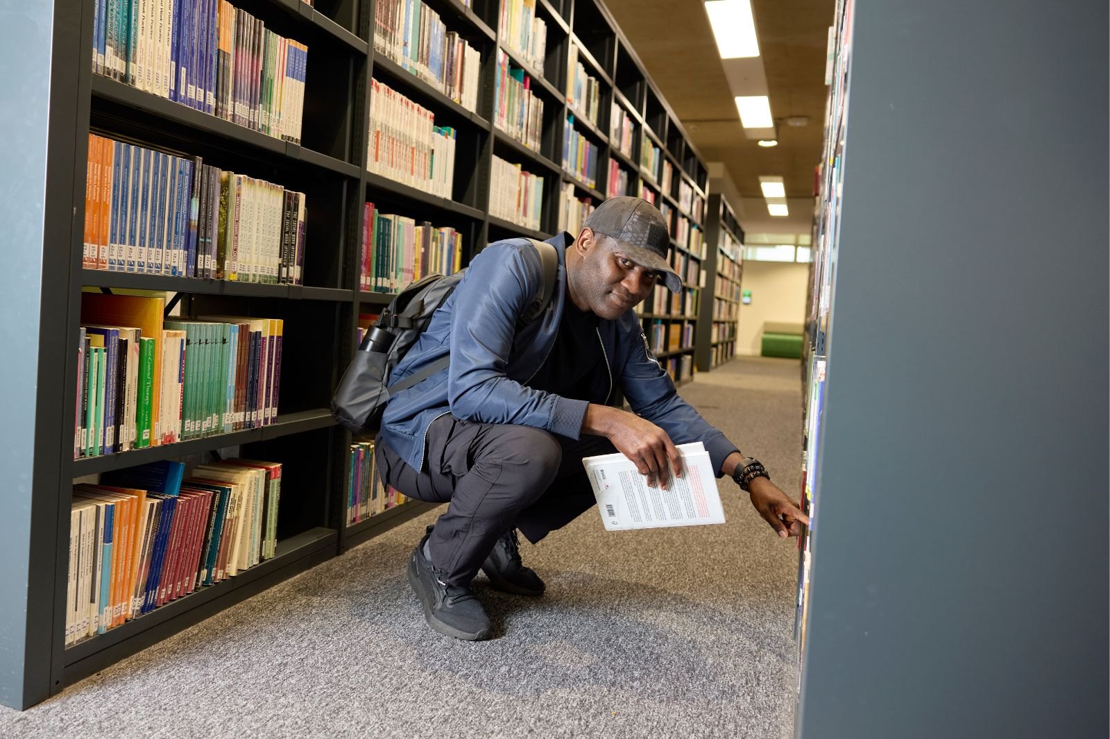Student in the library