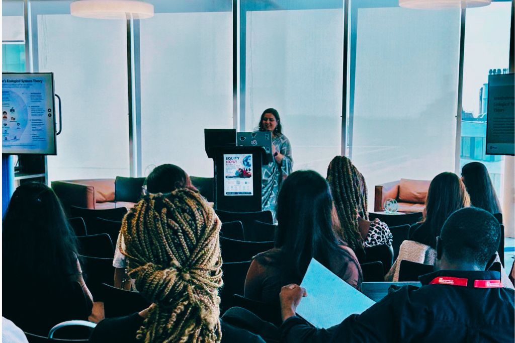 Surabhi Bagaria speaks at the UON MA Education Conference.