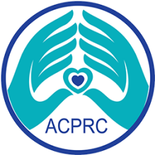 The Association of Chartered Physiotherapists in Respiratory Care (ACPRC) logo. Featuring two hands holding a heart with the letters ACPRC underneath.