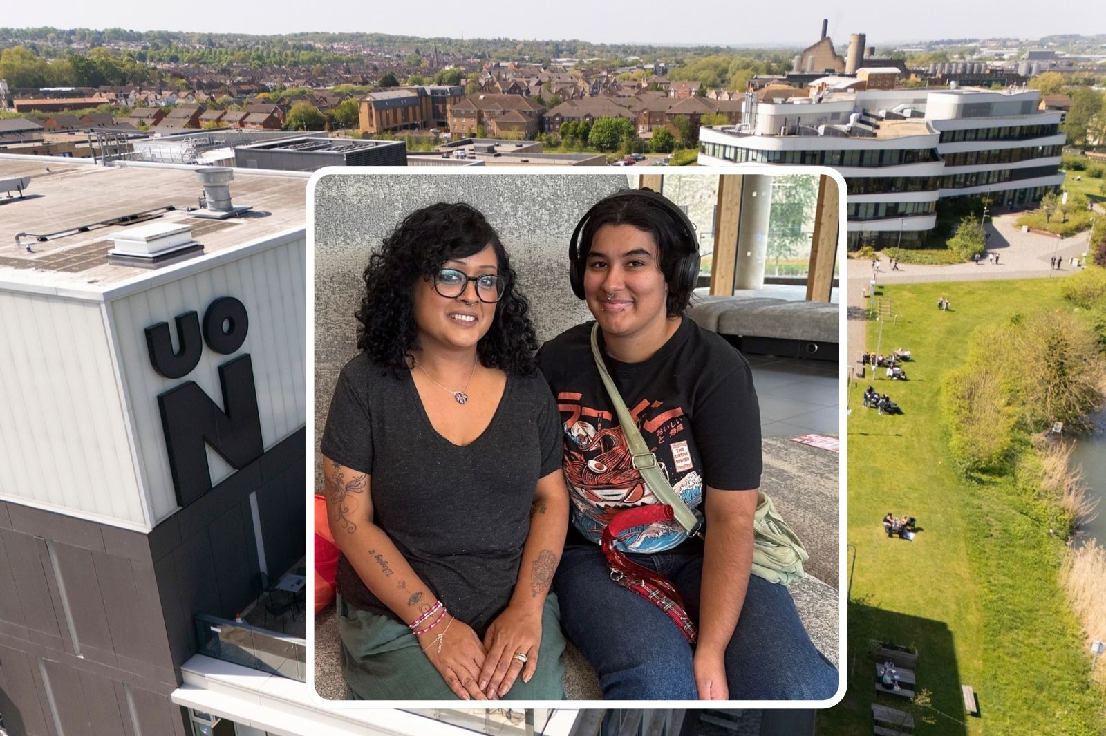 Students Shumi Plastow and Evan Anderson.