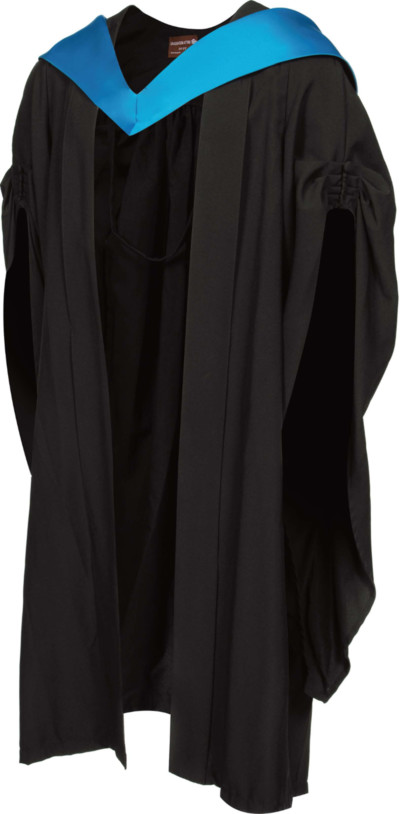Bachelor of Business Administration graduation gown from front