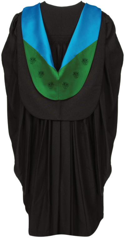 Bachelor of Law graduation gown from back