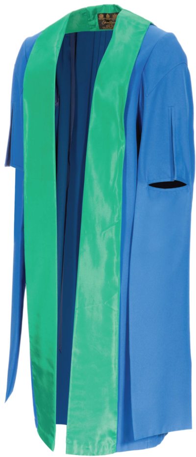 Fellow graduation gown from the front