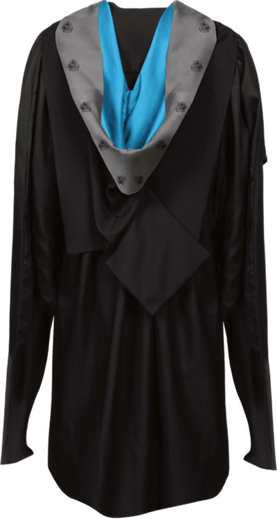 Master of Engineering graduation gown from the back