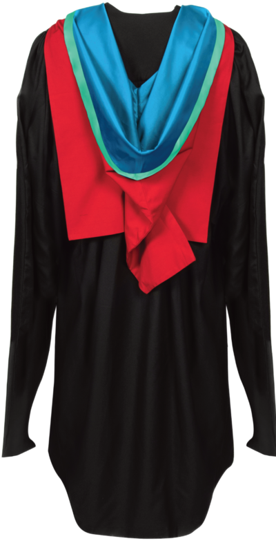 Postgraduate Diploma Research Methods graduation gown from back