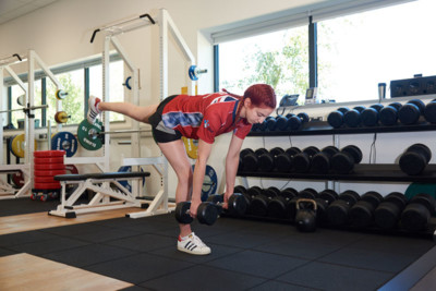 Female student in the gym