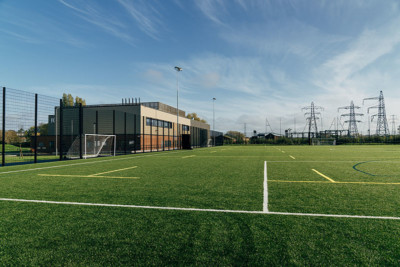 Outdoor football pitch and gym