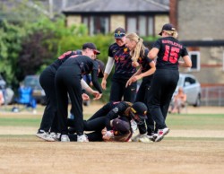 Photo of women cricket players taken by Izzy Poles