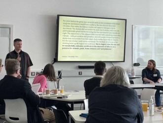 Dr Michael Reeve's presents a history paper at the University of Northampton