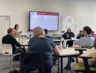 Jane Seddon presents a history paper at the University of Northampton