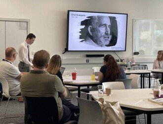 PhD candidate Robbie Spiers presents a history paper at the University of Northampton
