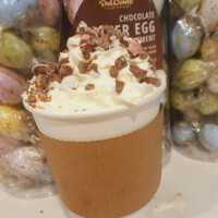 Easter Mini Egg Hot Chocolate, topped with Whipped Cream