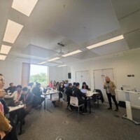 _cuva The first group of academics from China who visited UON as part of a new cultural and education exchange partnership are pictured engaging with a learning activity with Associate Professor Dr Helen Caldwell.