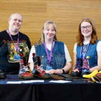 The Dr Martens team display some of the company's boots and shoes during STEAM Northants 2025.