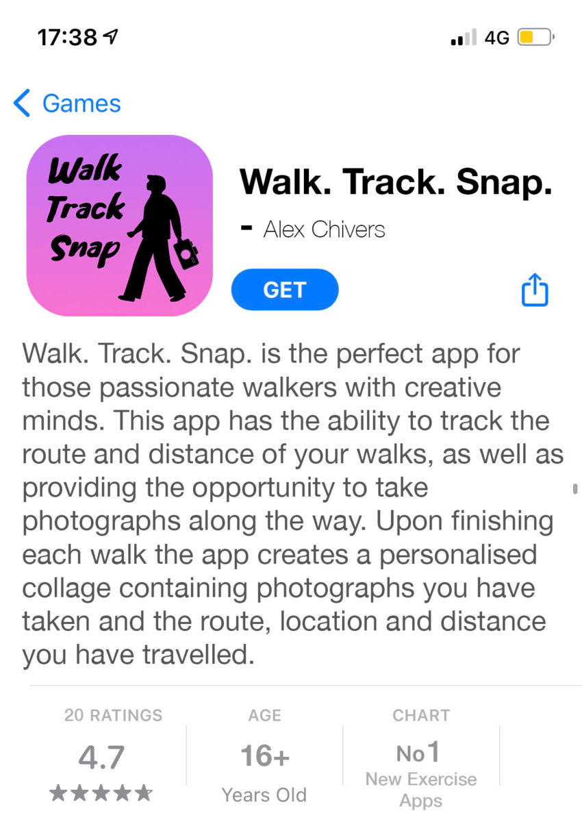 download page for walk, track, snap.