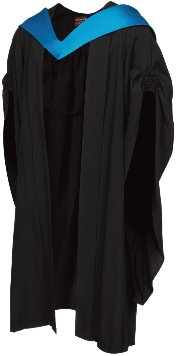 Bachelor of Science graduation gown from front