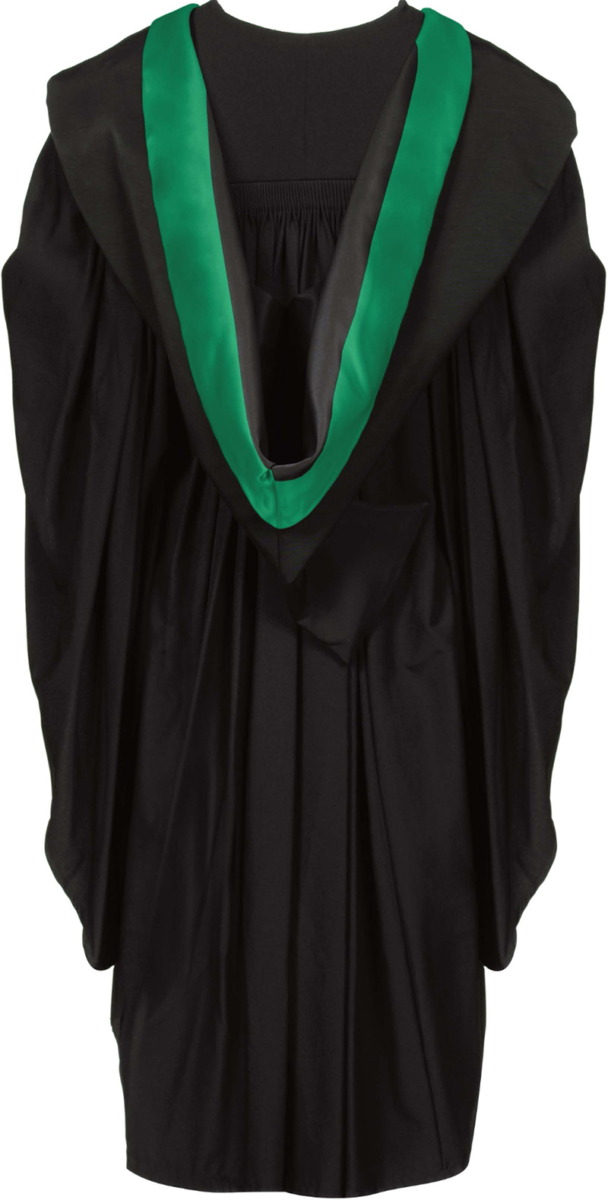 Foundation Degree graduation gown from front