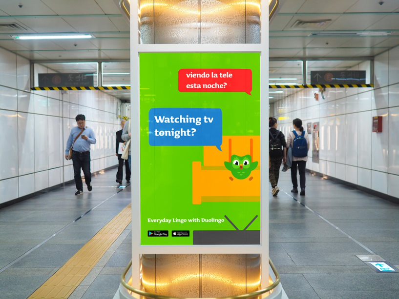 Duolingo Language App Subway Advertising Campaign