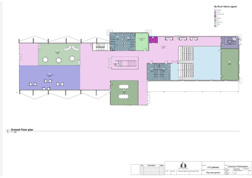 Ground floor plan of the proposed University Gateway building at the Waterside Campus, UON