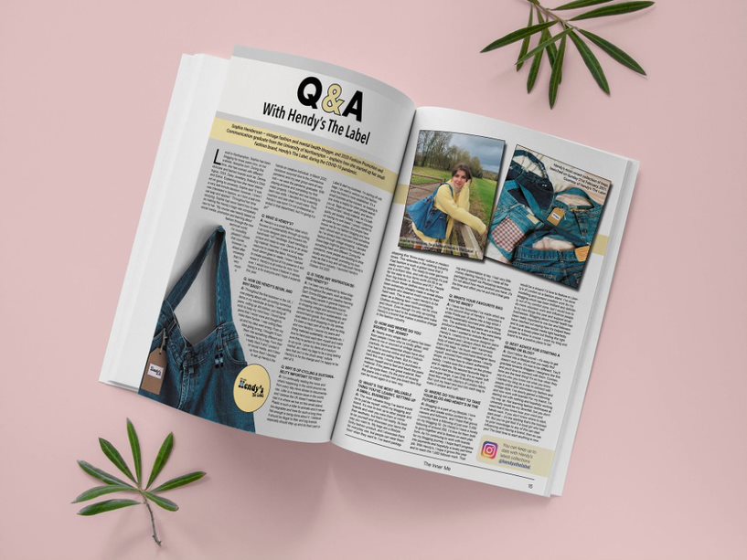 "Q&A with Hendy's The Label" Spread over double pages