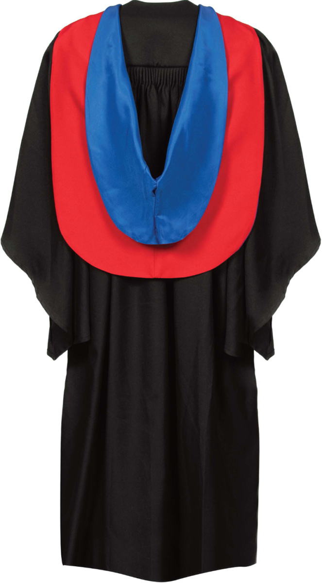 UON graduation gown from the back