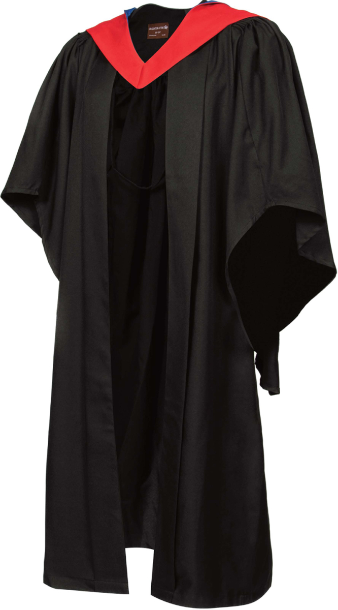 UON graduation gown from front