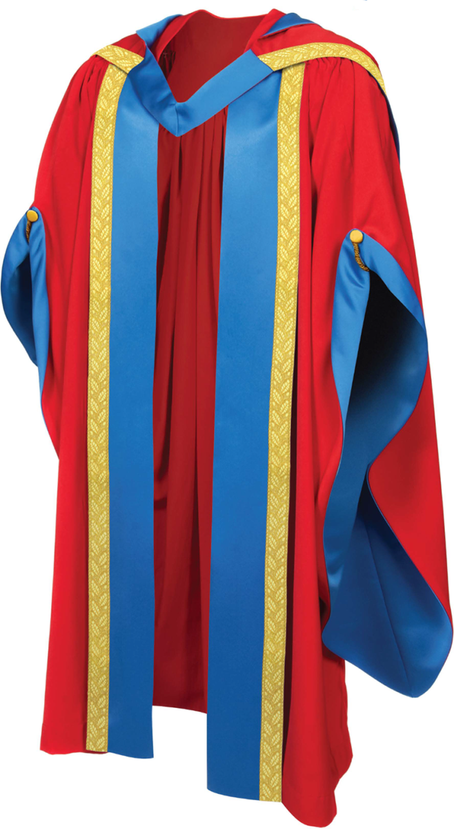 Honorary Doctorate graduation gown from the front