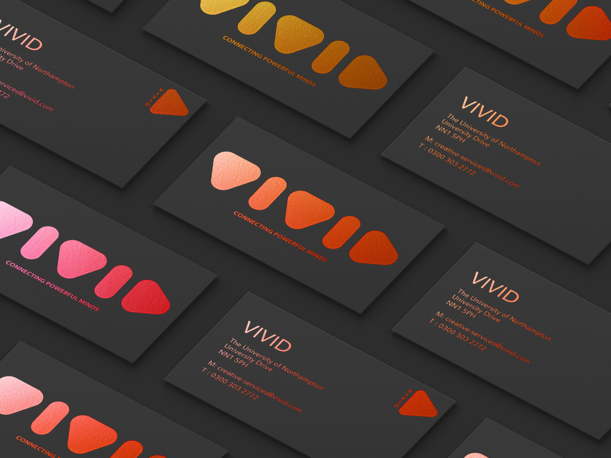 A collection of VIVID business cards